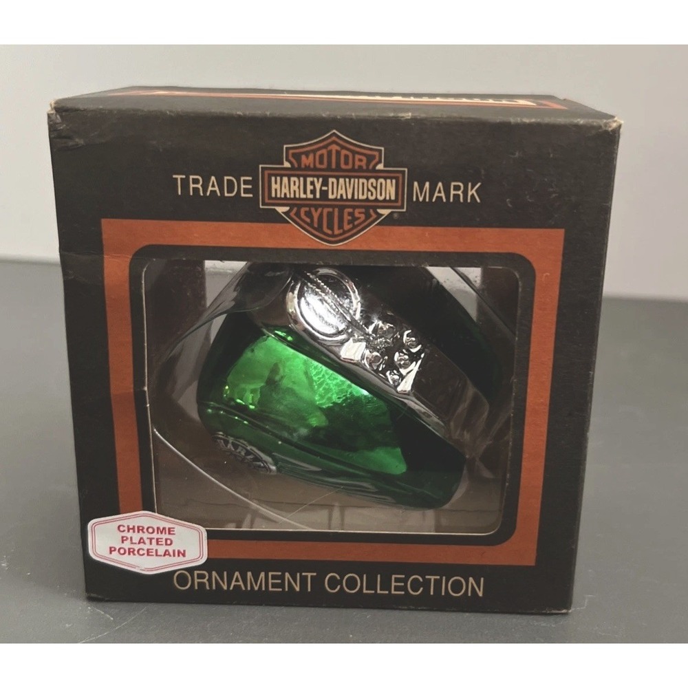 Harley Davidson Gas Tank Ornament‎ Collection Chrome Plated Porcelain